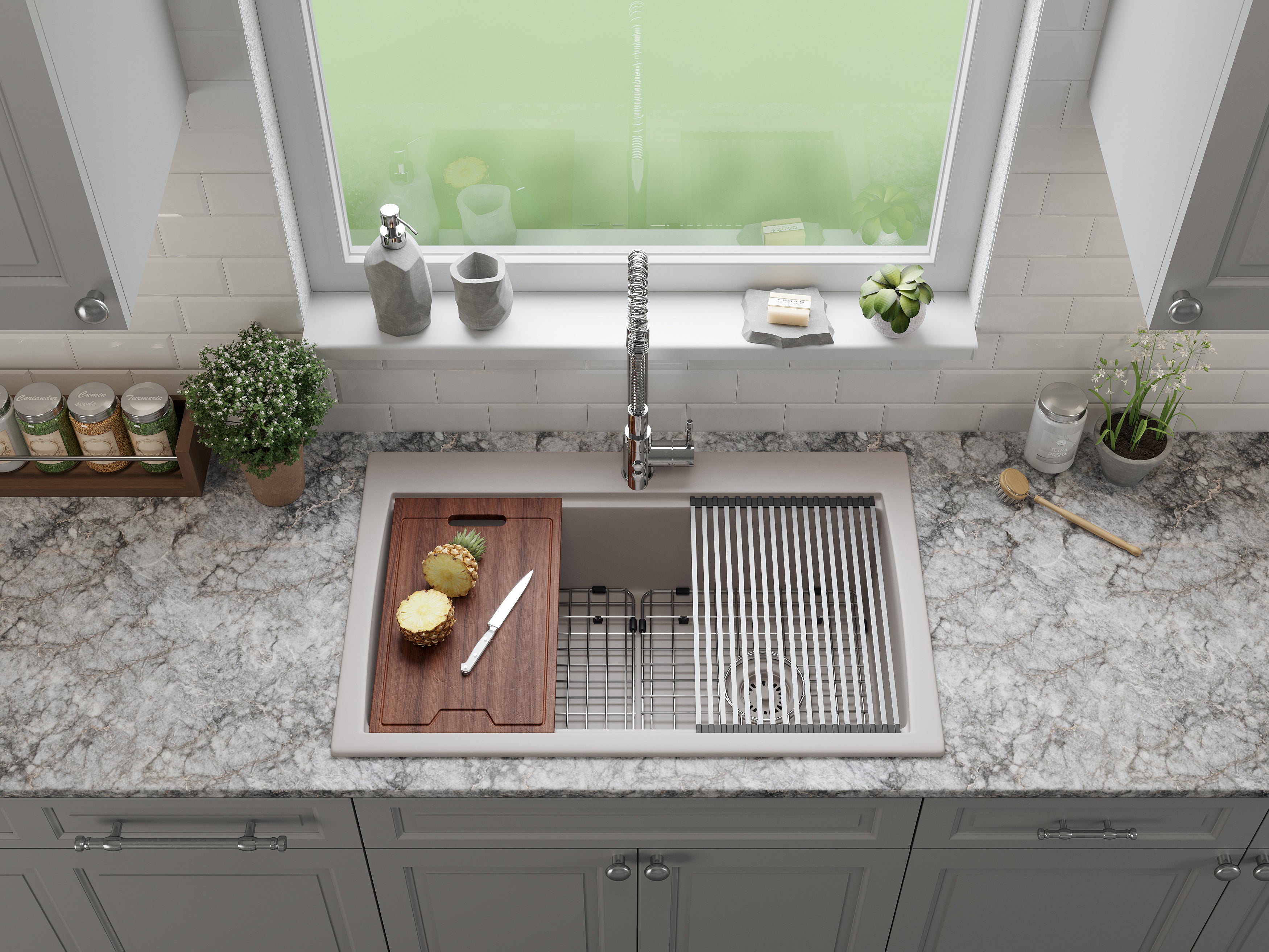 32-Inch LEXICON™ Platinum Quartz Composite Drop-in/Undermount 40