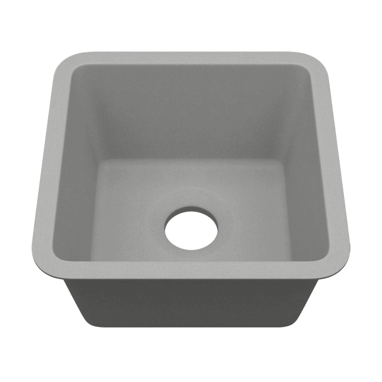 15-Inch Platinum Quartz Composite Drop-In Undermount Single Bowl Galaxy Concrete Kitchen/Bar Sink LP-1515-C-SO