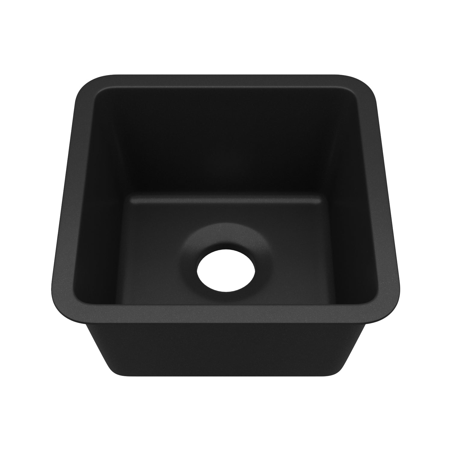 15-Inch Platinum Quartz Composite Drop-In Undermount Single Bowl Galaxy Black Kitchen/Bar Sink LP-1515-K-SO