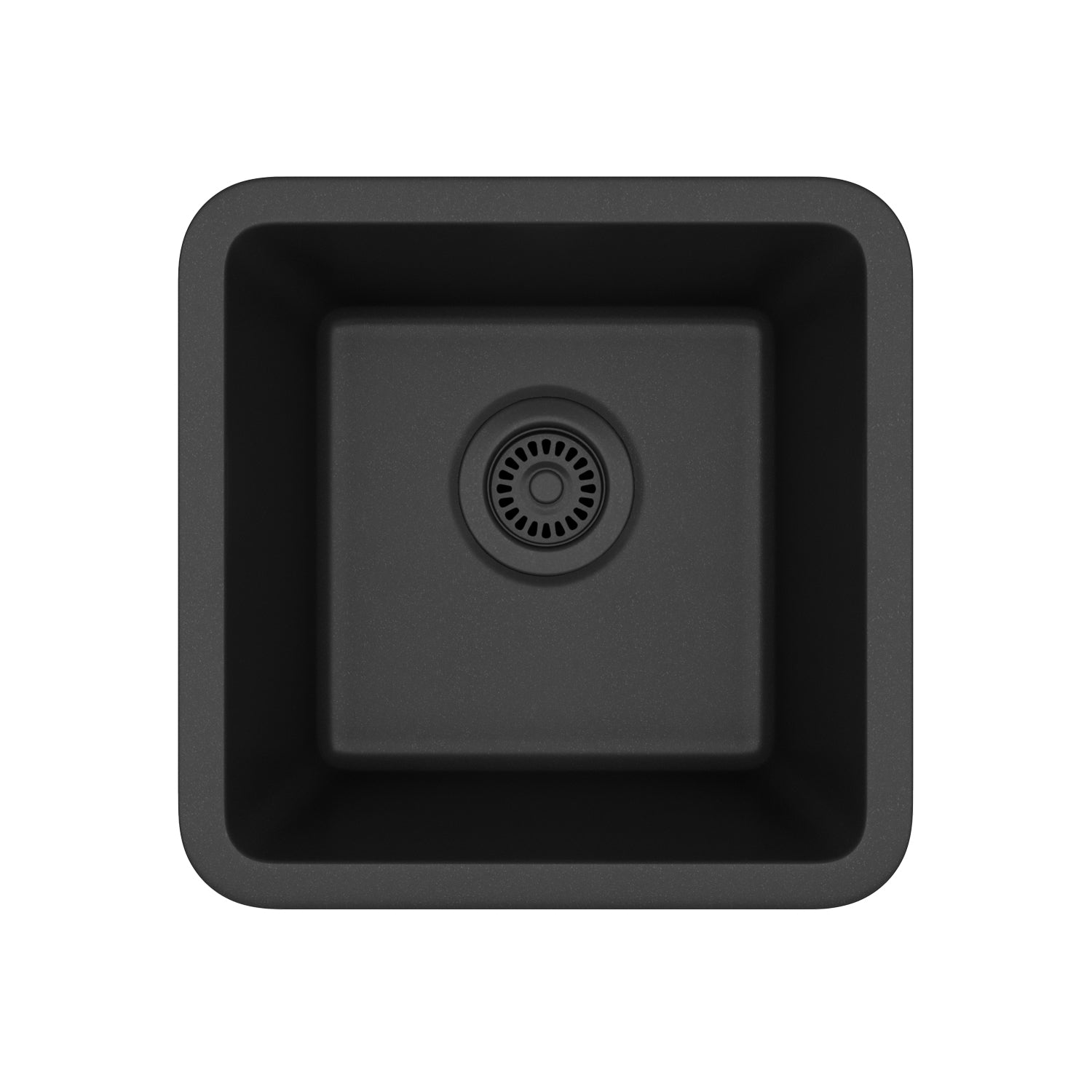 15-Inch Platinum Quartz Composite Drop-in Undermount Single Bowl Galaxy Black Kitchen/Bar Sink includes Accessories LP-1515-K