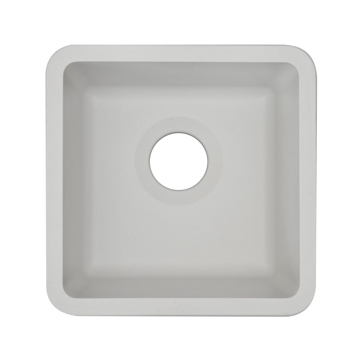 15-Inch Platinum Quartz Composite Drop-In Undermount Single Bowl White Kitchen/Bar Sink LP-1515-W-SO