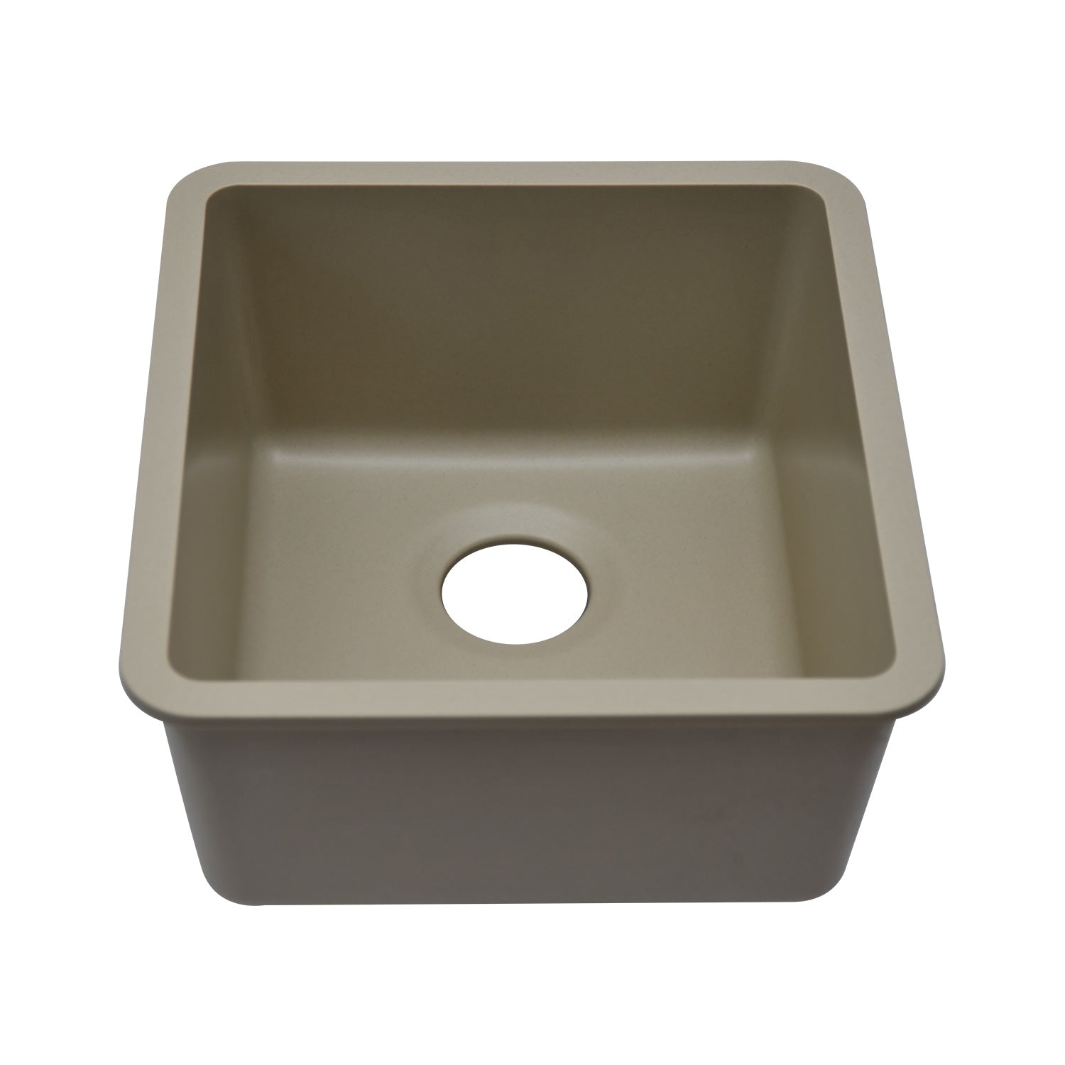 16-Inch Lexicon Platinum Quartz Composite Drop-in Undermount Single Bowl Beige Kitchen Sink LP-1618-B-SO