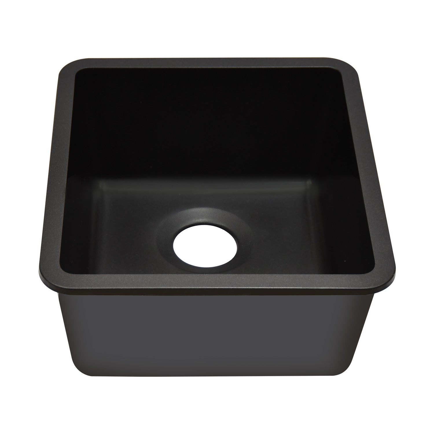 16-Inch Lexicon Platinum Quartz Composite Drop-in Undermount Single Bowl Metallic Black Kitchen Sink LP-1618-K-SO