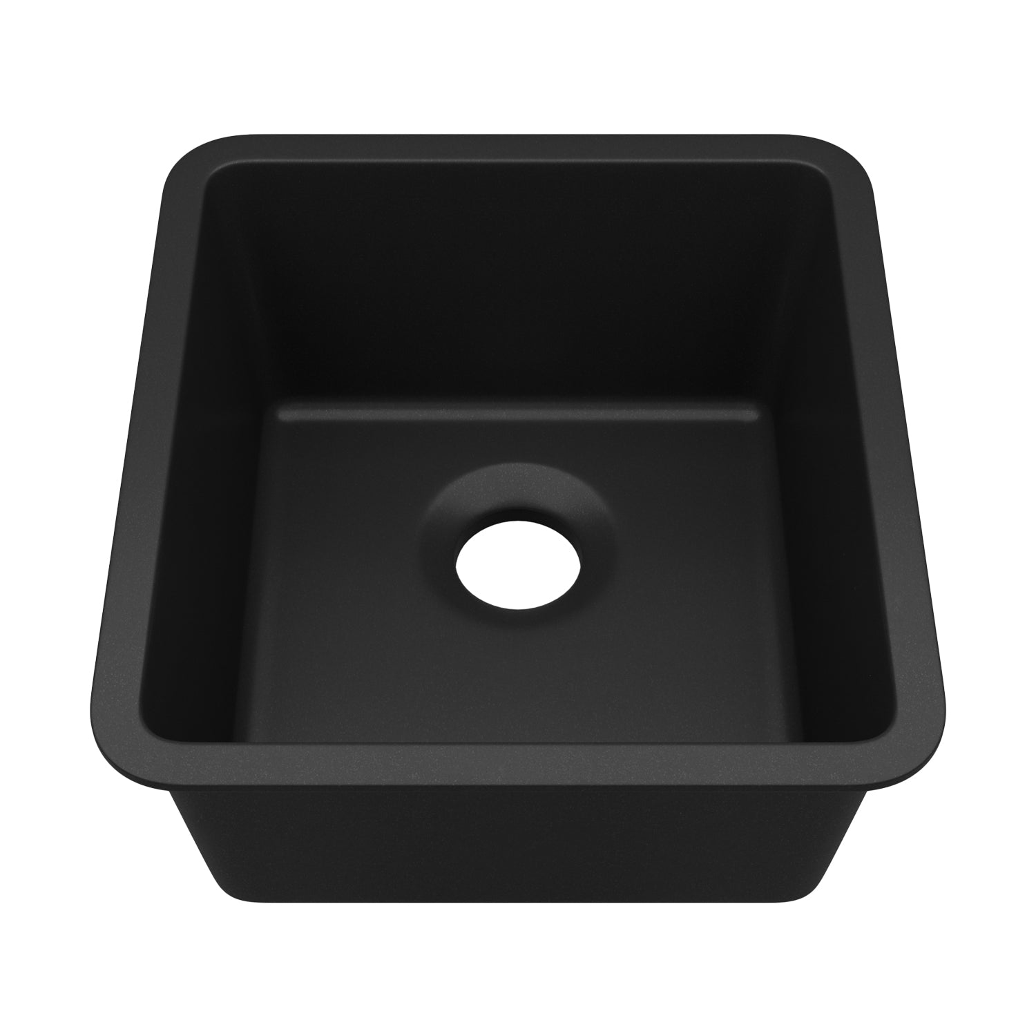 16-Inch Lexicon Platinum Quartz Composite Drop-in Undermount Single Bowl Galaxy Black Kitchen Sink LP-1618-K-SO