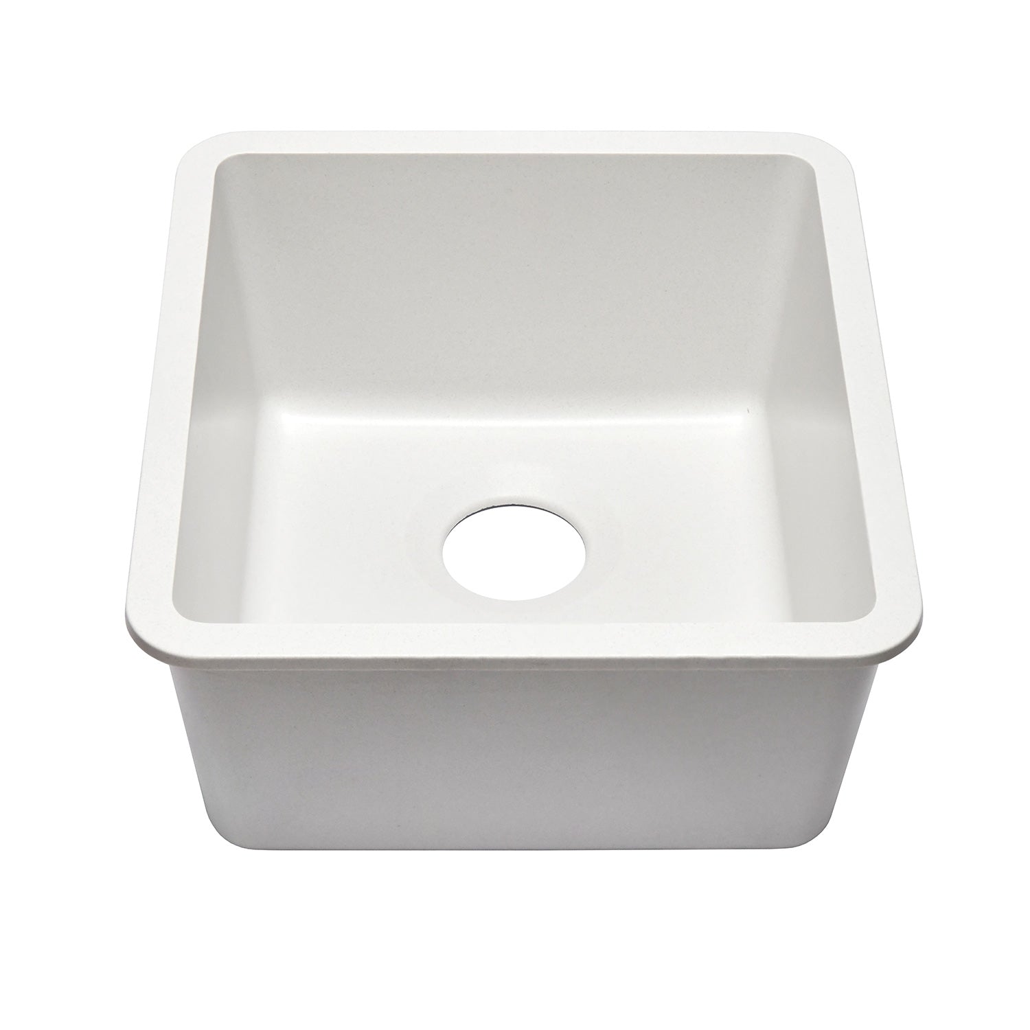 16-Inch Lexicon Platinum Quartz Composite Drop-in Undermount Single Bowl White Kitchen Sink LP-1618-W-SO