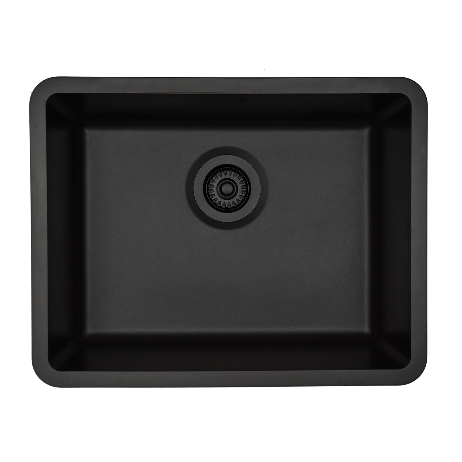 23-Inch Platinum Quartz Composite Drop-in Undermount Single Bowl Metallic Black Kitchen Sink includes Accessories LP-2318-K