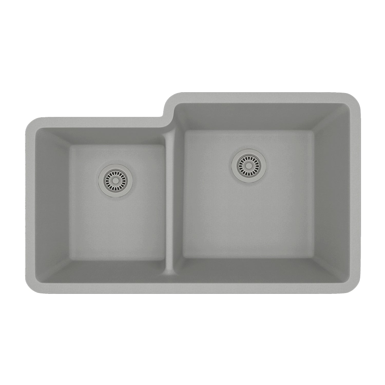 32-Inch Platinum Quartz Composite Drop-in Undermount 40/60 Double Bowl Galaxy Concrete Kitchen Sink includes Accessories LP-4060-C