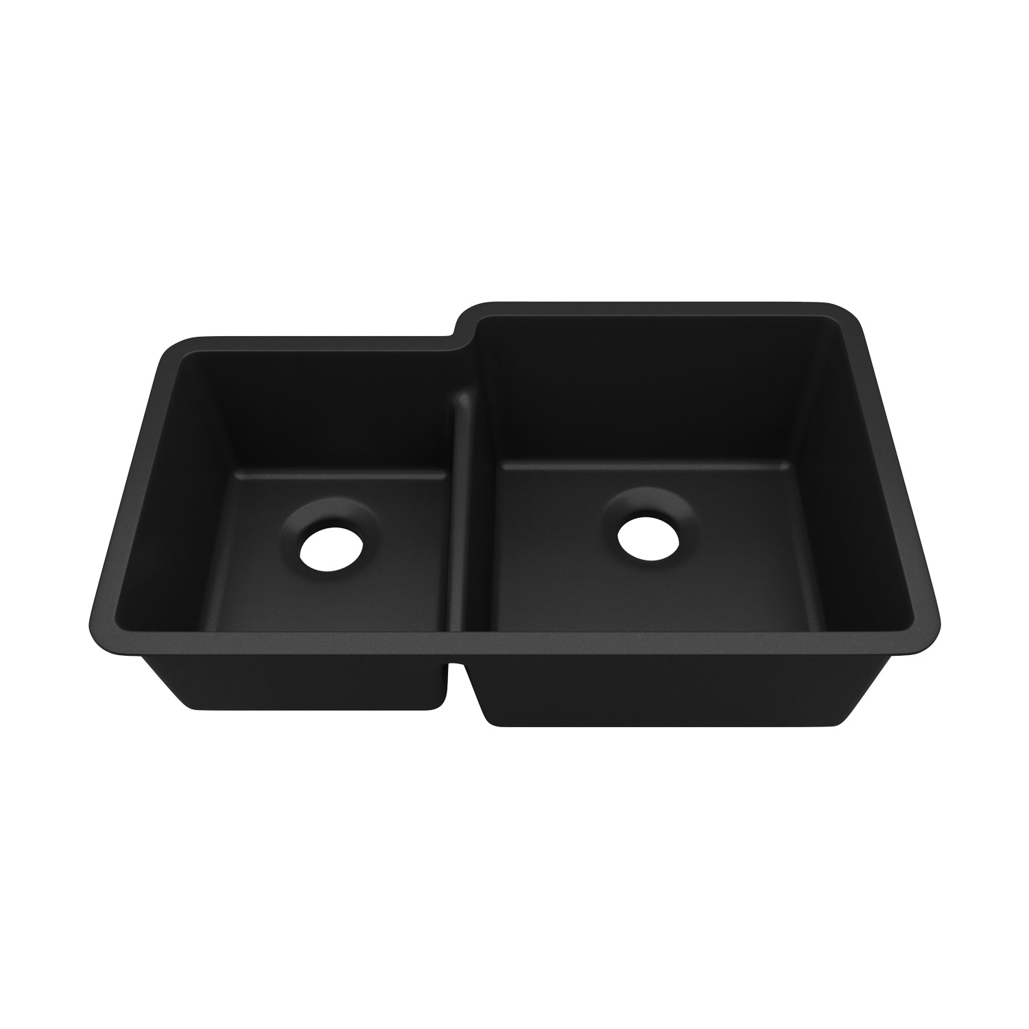 32-Inch Lexicon Platinum Quartz Composite Drop-in Undermount 40/60 Double Bowl Galaxy Black Kitchen Sink LP-4060-K-SO