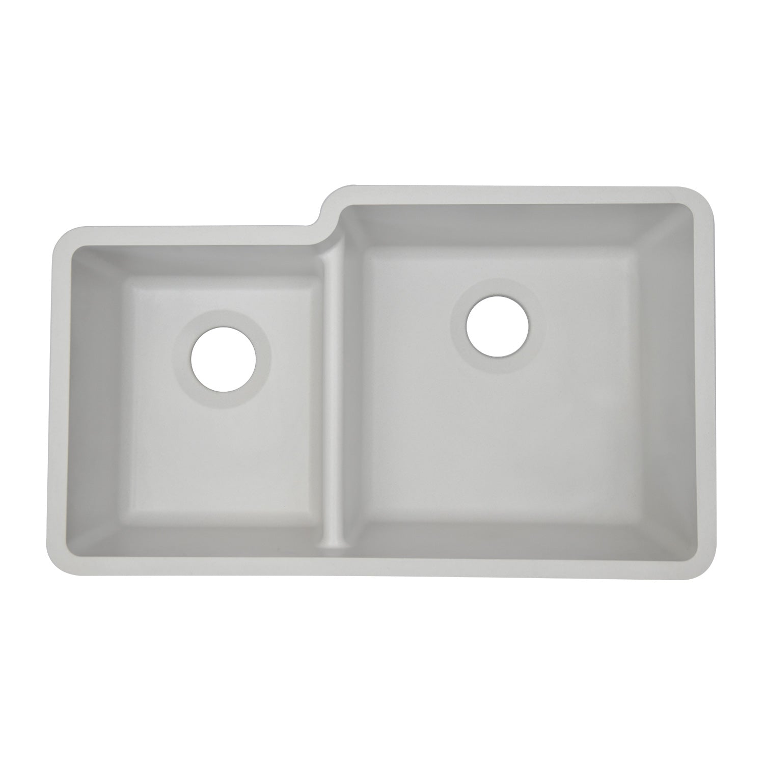 32-Inch Lexicon Platinum Quartz Composite Drop-in Undermount 40/60 Double Bowl Galaxy White Kitchen Sink LP-4060-W-SO