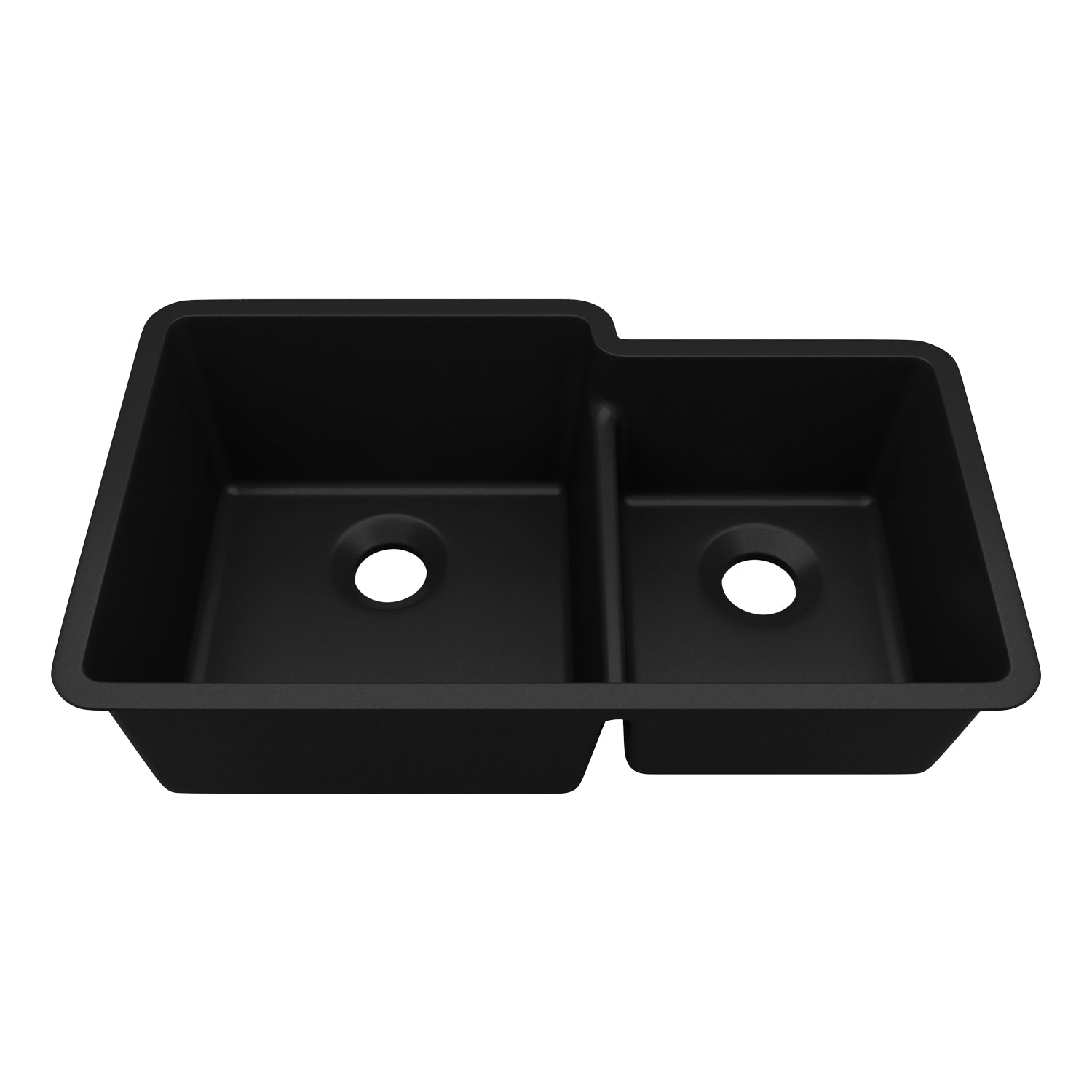 32-Inch Lexicon Platinum Quartz Composite Drop-in Undermount 60/40 Double Bowl Galaxy Black Kitchen Sink LP-6040-K-SO