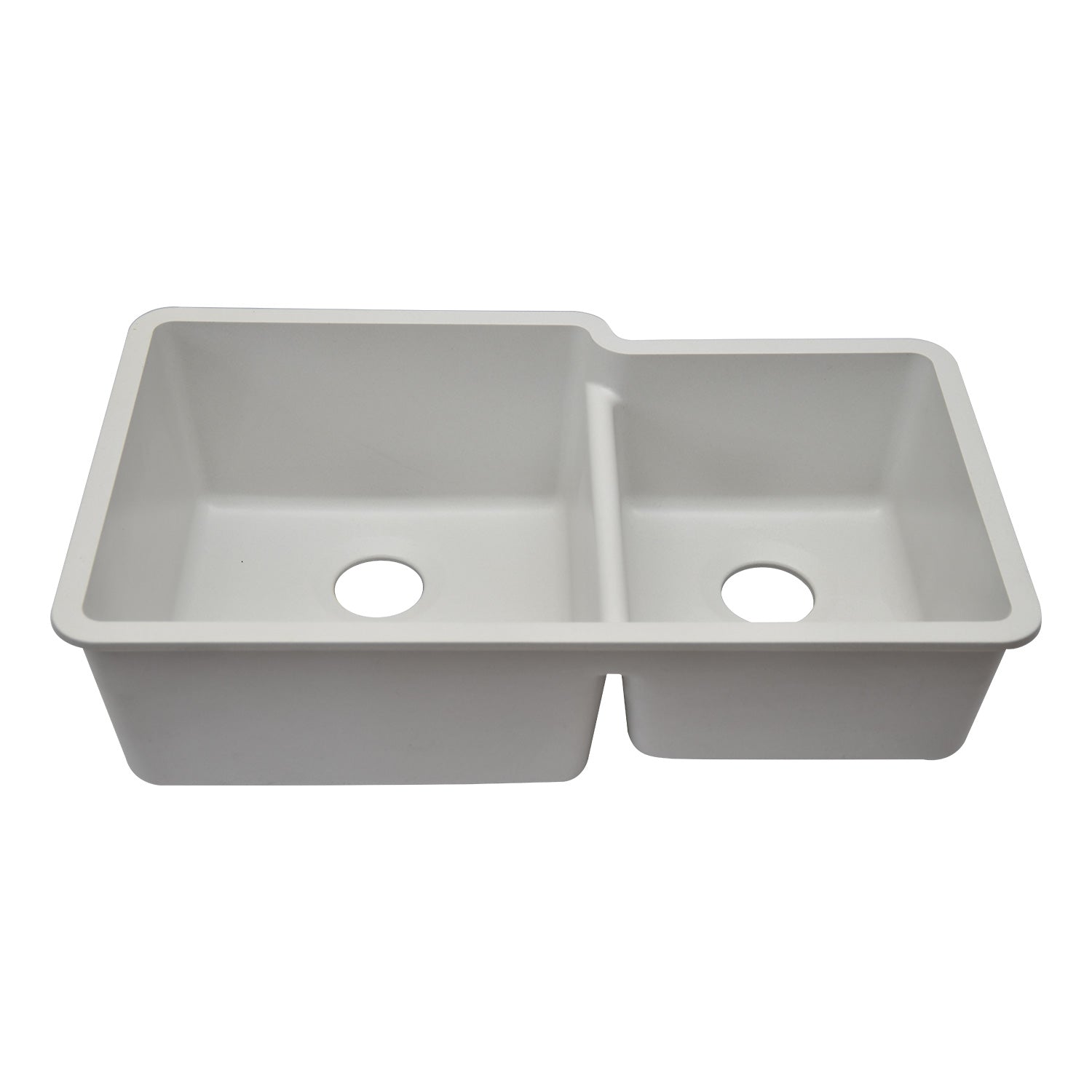 32-Inch Lexicon Platinum Quartz Composite Drop-in Undermount 60/40 Double Bowl White Kitchen Sink LP-6040-W-SO