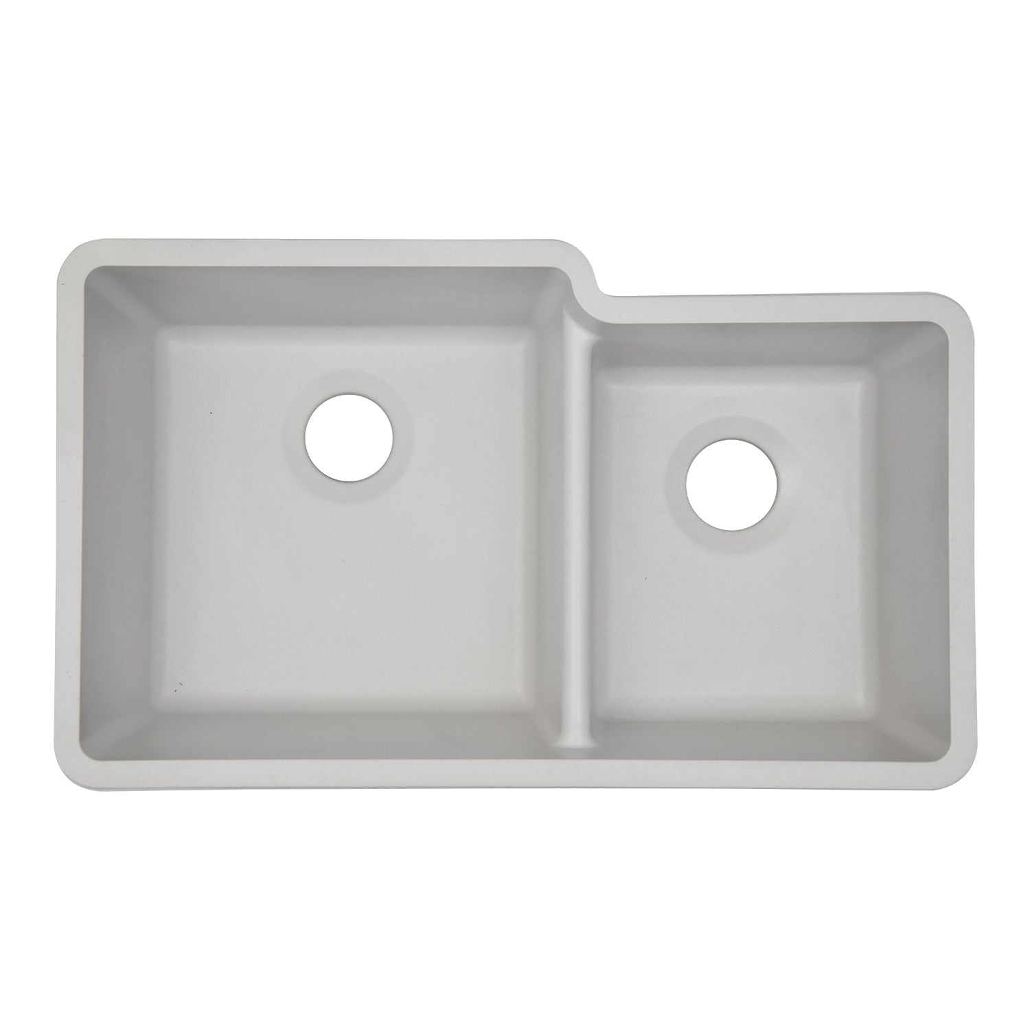 32-Inch Lexicon Platinum Quartz Composite Drop-in Undermount 60/40 Double Bowl White Kitchen Sink LP-6040-W-SO