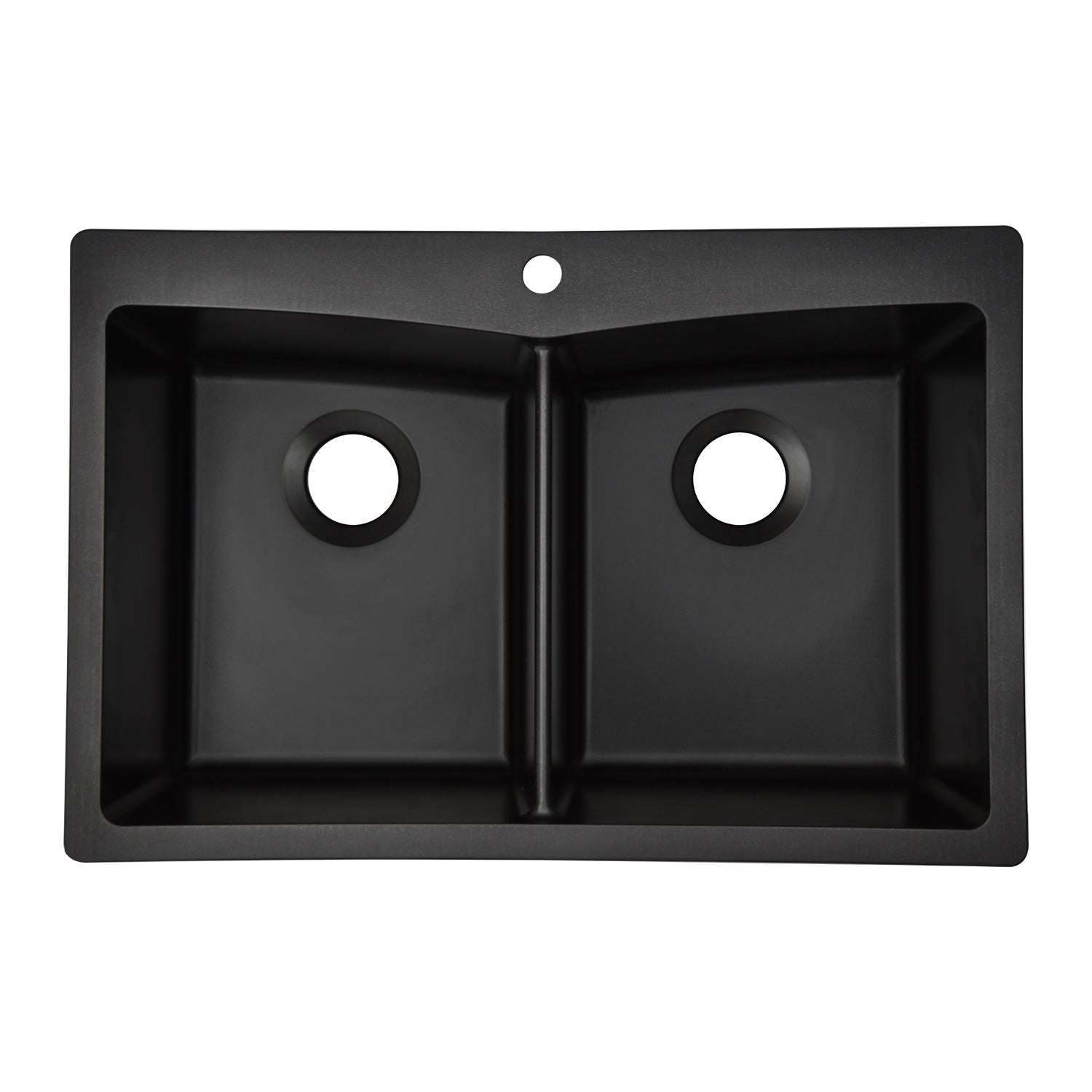 33-Inch Lexicon Platinum Quartz Composite Drop-in Undermount 50/50 Double Bowl Black Kitchen Sink LP-800TM-K-SO