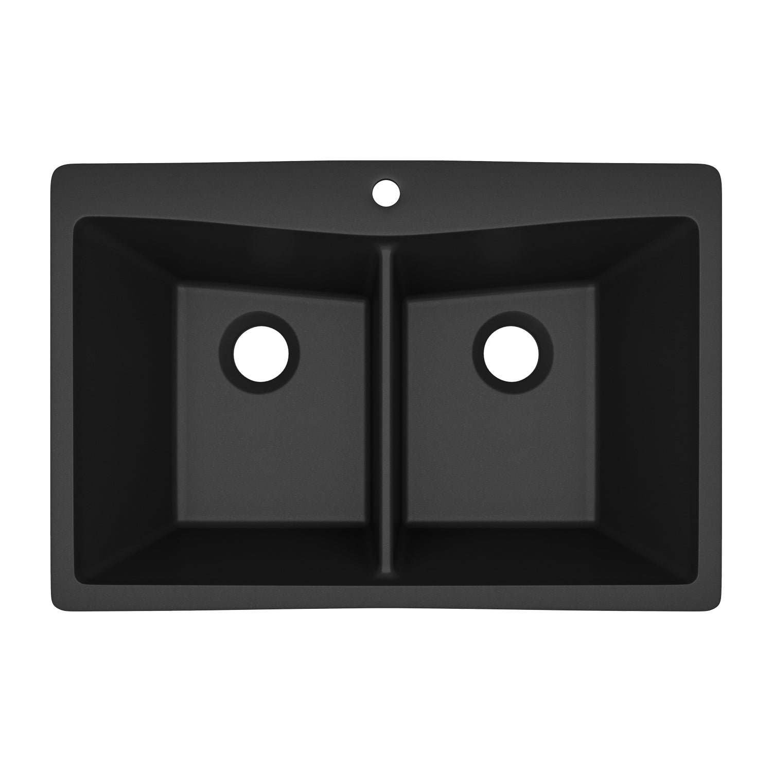 33-Inch Lexicon Platinum Quartz Composite Drop-in Undermount 50/50 Double Bowl Galaxy Black Kitchen Sink LP-800TM-K-SO