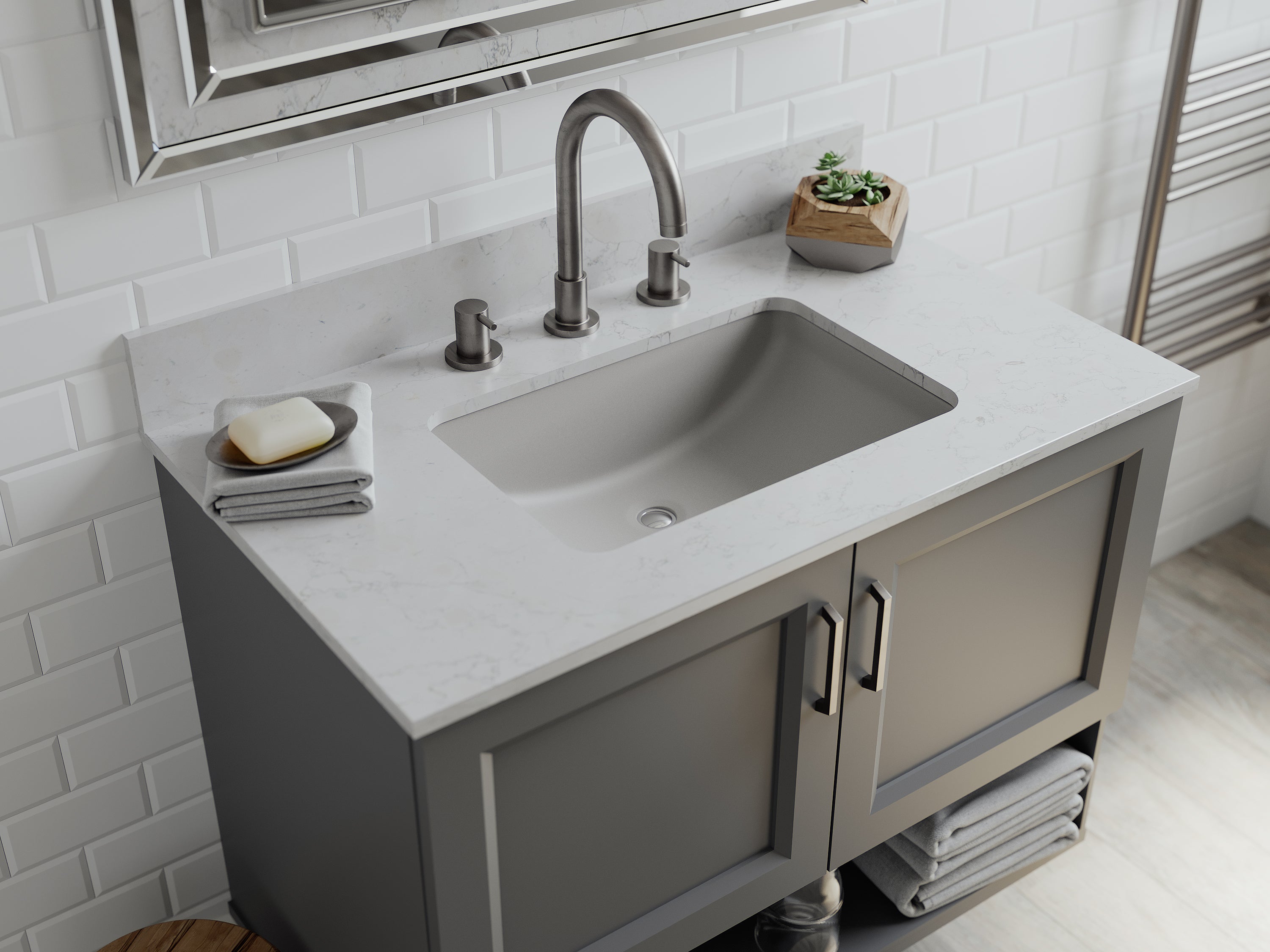 Lexicon Quartz Vanity Sinks Undermount Concrete Bathroom Sink Basin V214