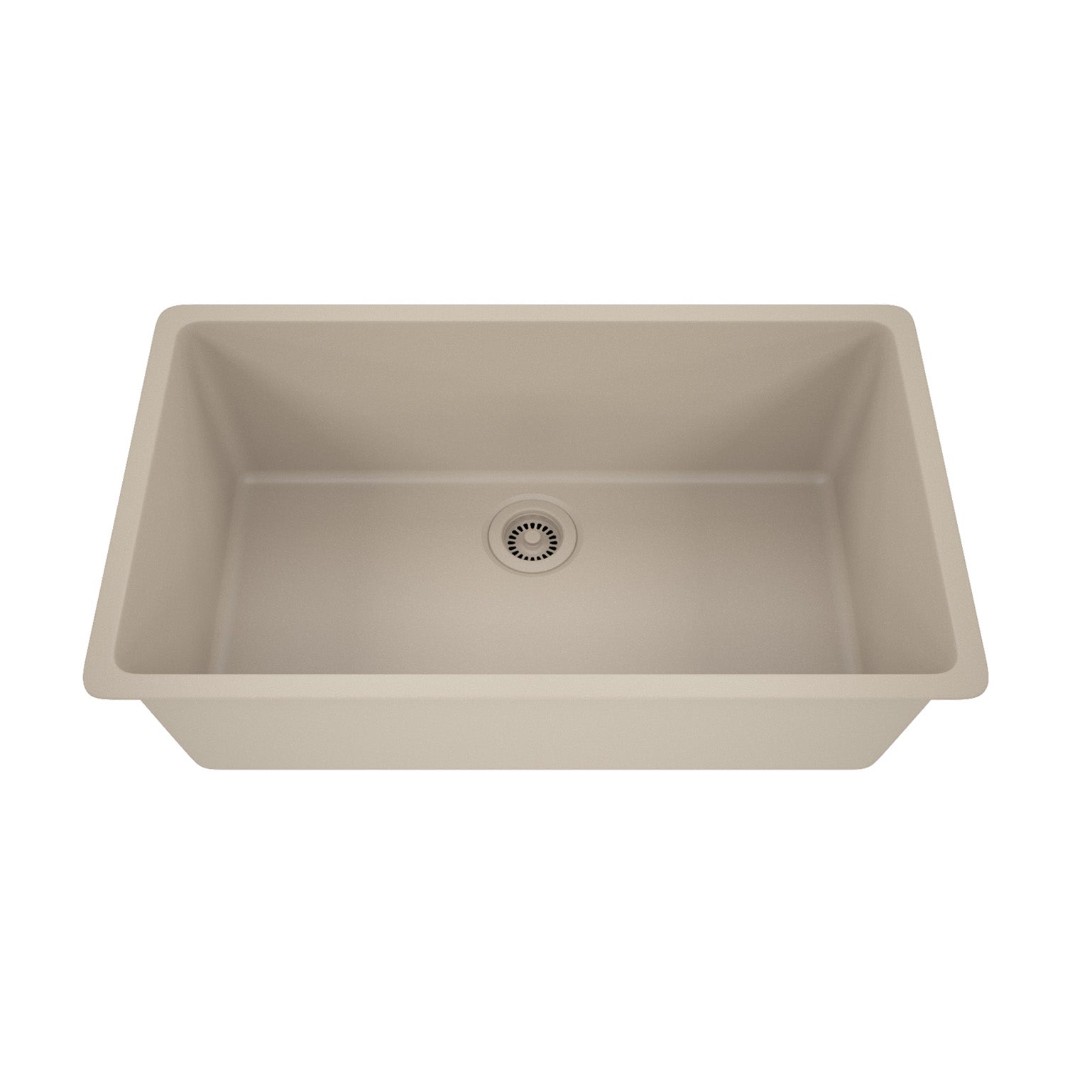 32-Inch Lexicon Platinum Quartz Composite Drop-in Undermount Single Bowl Beige Kitchen Sink LP-1000-B-SO