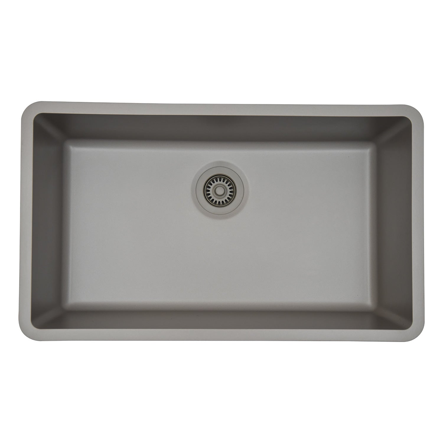 32-Inch Platinum Quartz Composite Drop-in Undermount Single Bowl Concrete Kitchen Sink includes Accessories LP-1000-C