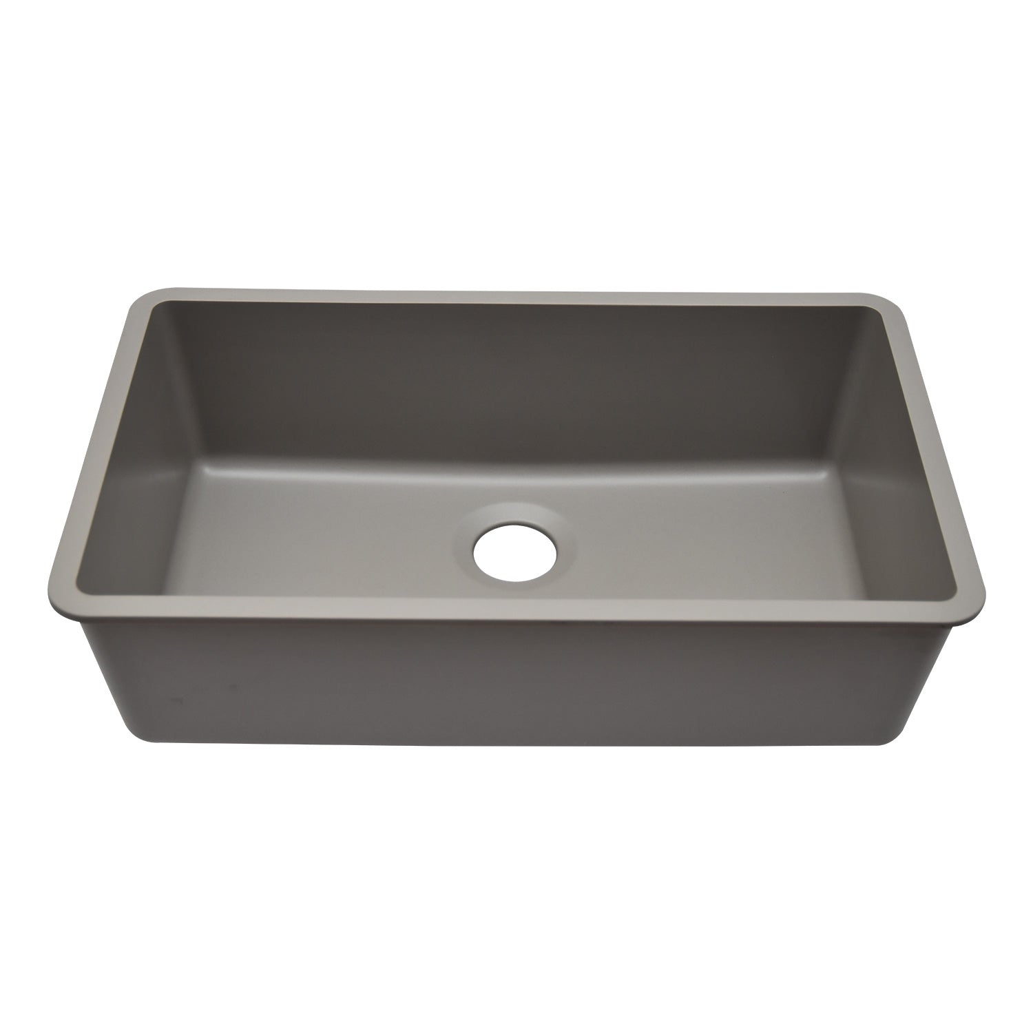 32-Inch Lexicon Platinum Quartz Composite Drop-in Undermount Single Bowl Concrete Kitchen Sink LP-1000-C-SO