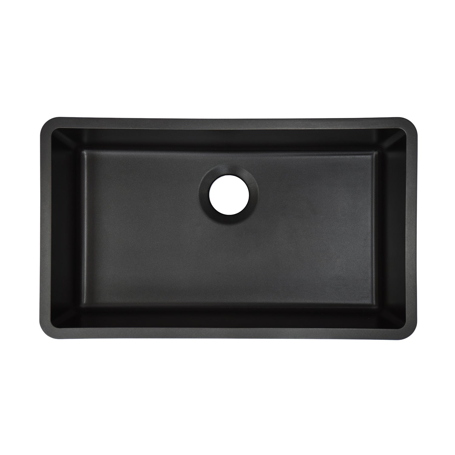 32-Inch Lexicon Platinum Quartz Composite Drop-in Undermount Single Bowl Metallic Black Kitchen Sink LP-1000-K-SO