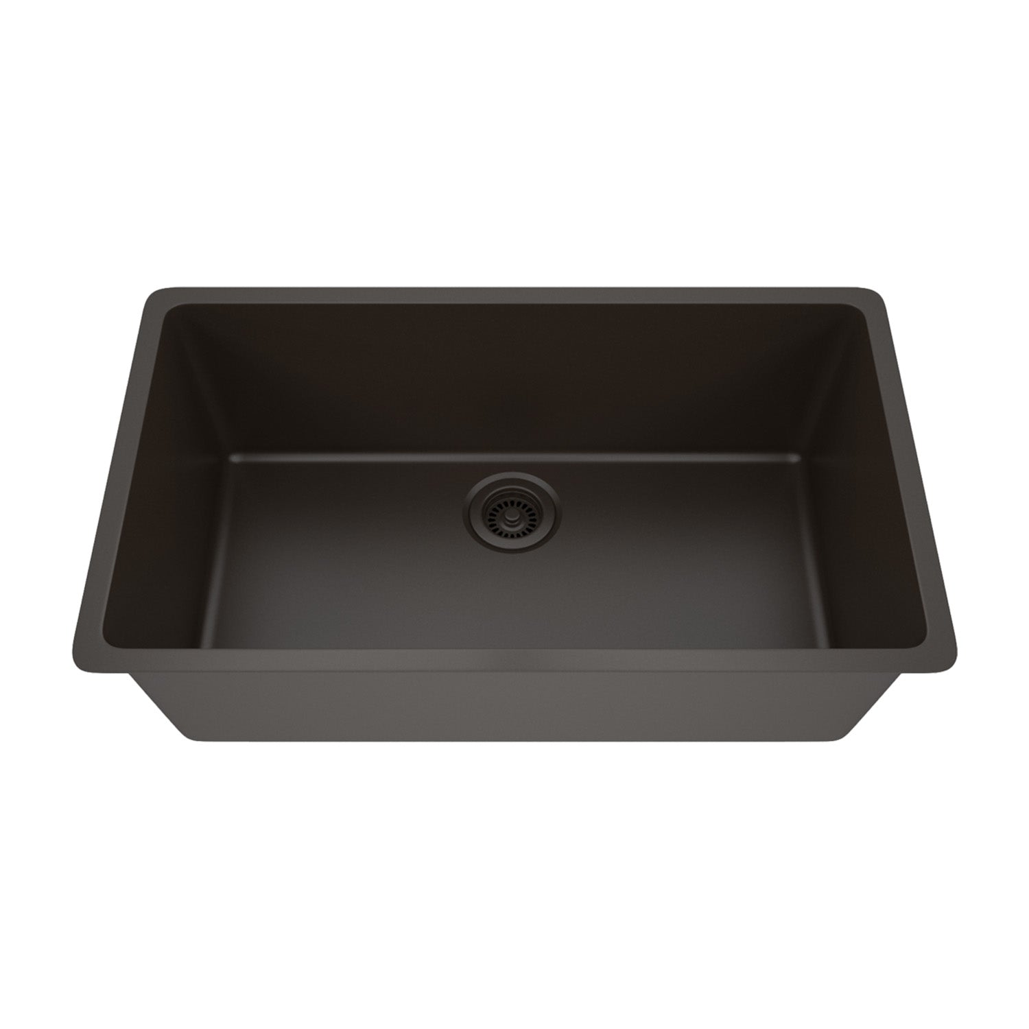 32-Inch Lexicon Platinum Quartz Composite Drop-in Undermount Single Bowl Mocha Kitchen Sink LP-1000-M-SO