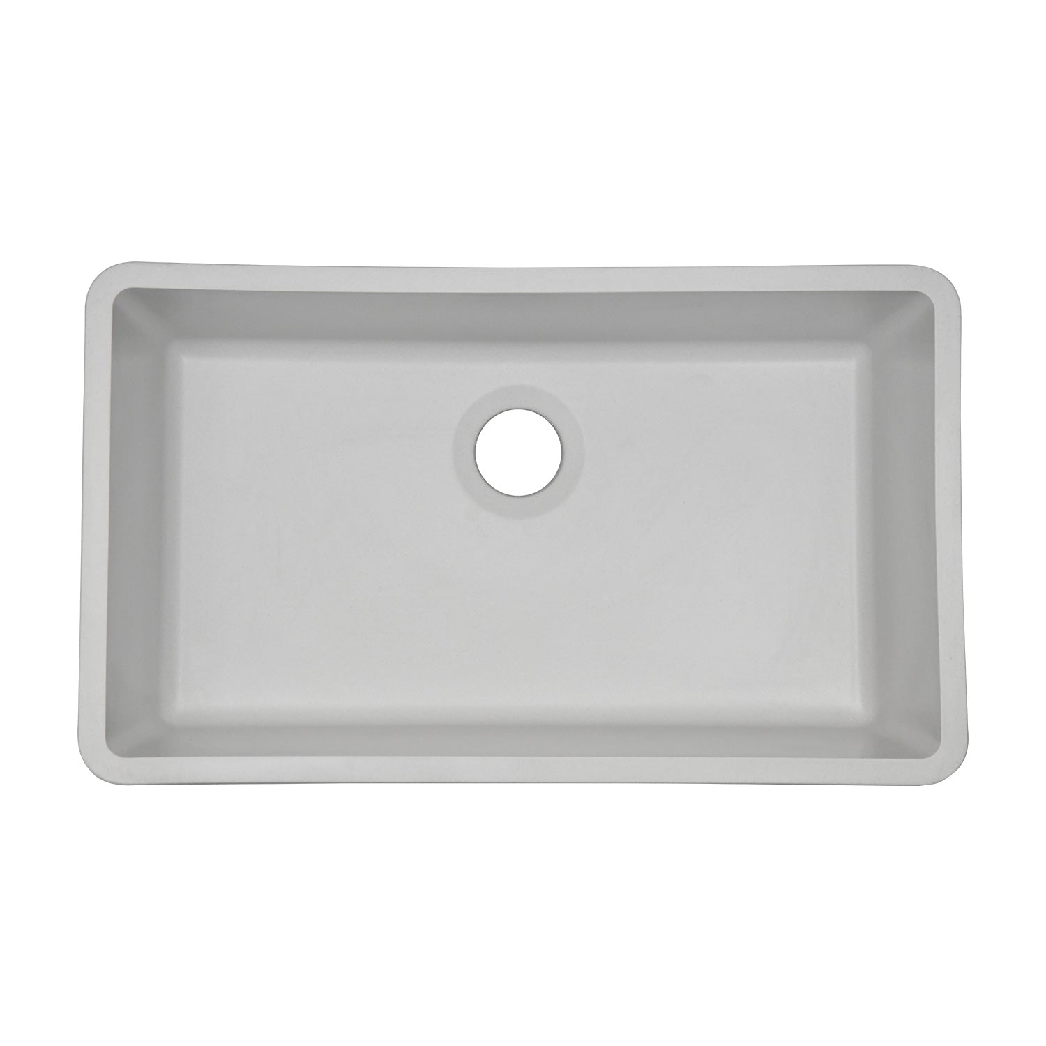 32-Inch Lexicon Platinum Quartz Composite Drop-in Undermount Single Bowl White Kitchen Sink LP-1000-W-SO