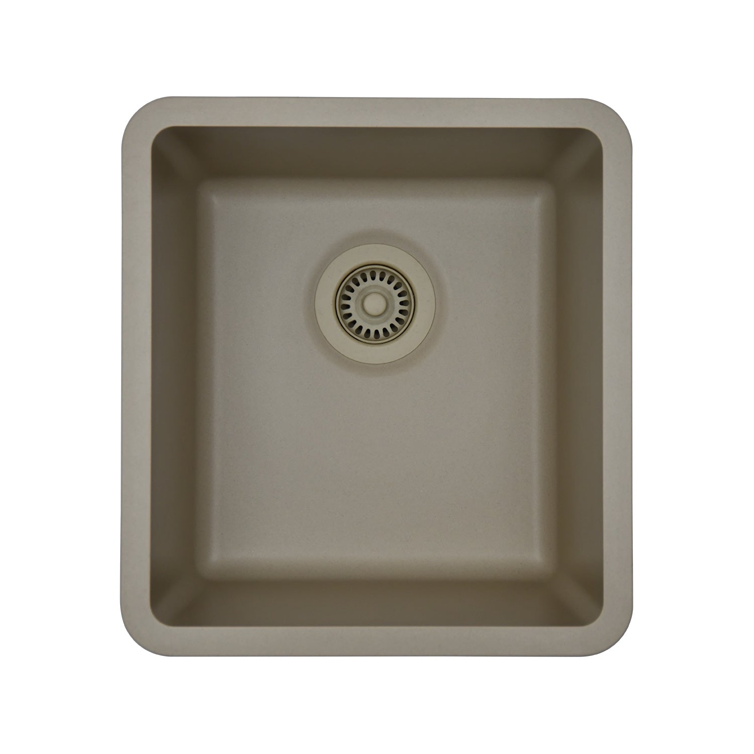 16-Inch Platinum Quartz Composite Drop-in Undermount Single Bowl Beige Kitchen Sink includes Accessories LP-1618-B