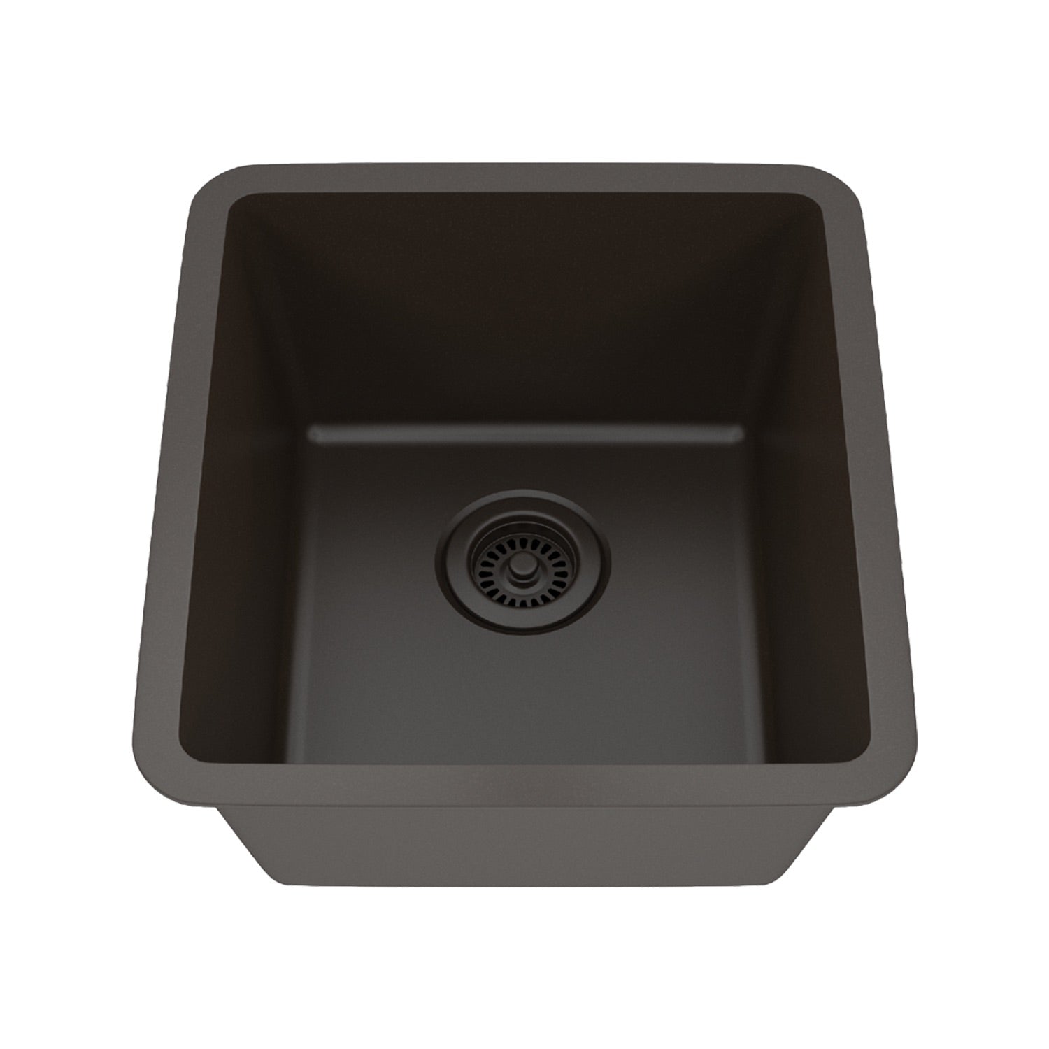 16-Inch Lexicon Platinum Quartz Composite Drop-in Undermount Single Bowl Mocha Kitchen Sink LP-1618-M-SO