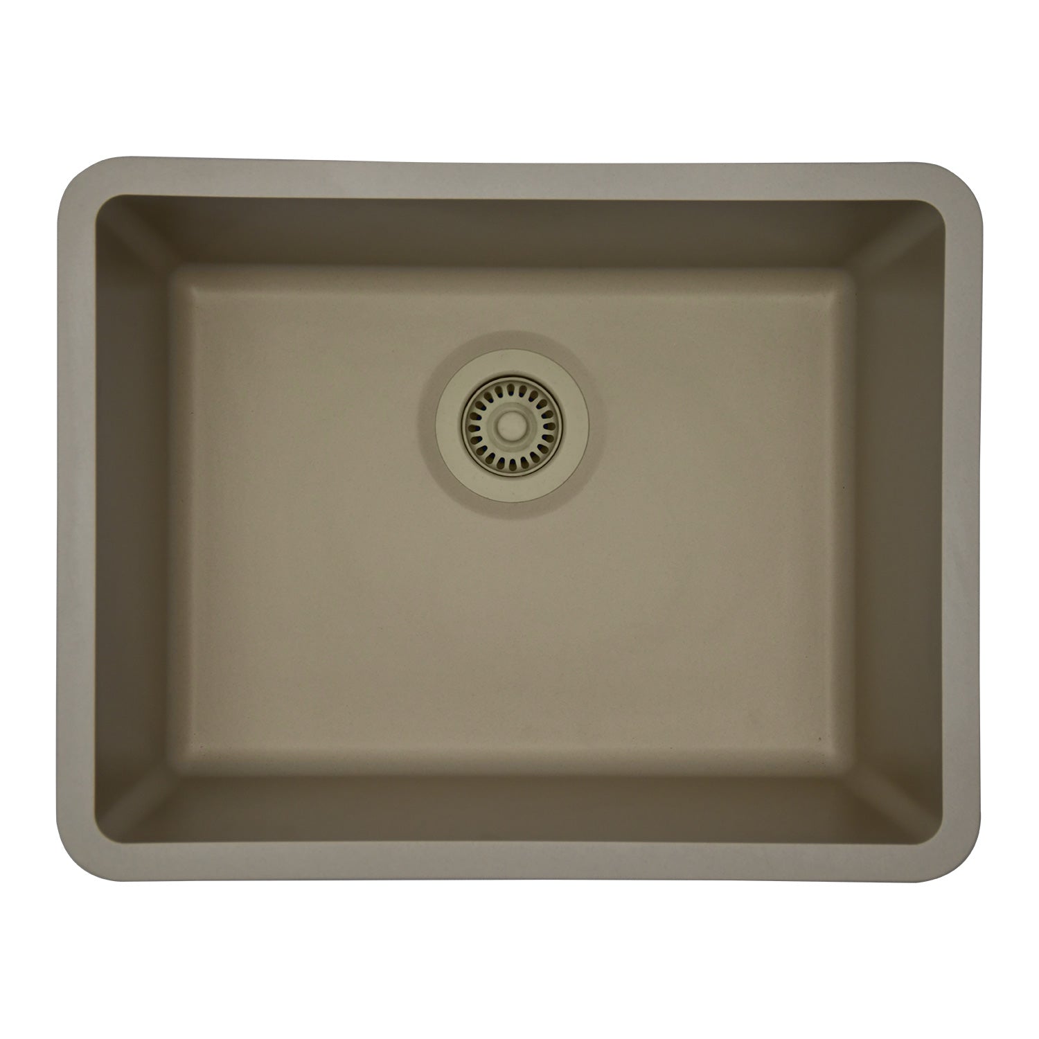 23-Inch Platinum Quartz Composite Drop-in Undermount Single Bowl Beige Kitchen Sink includes Accessories LP-2318-B