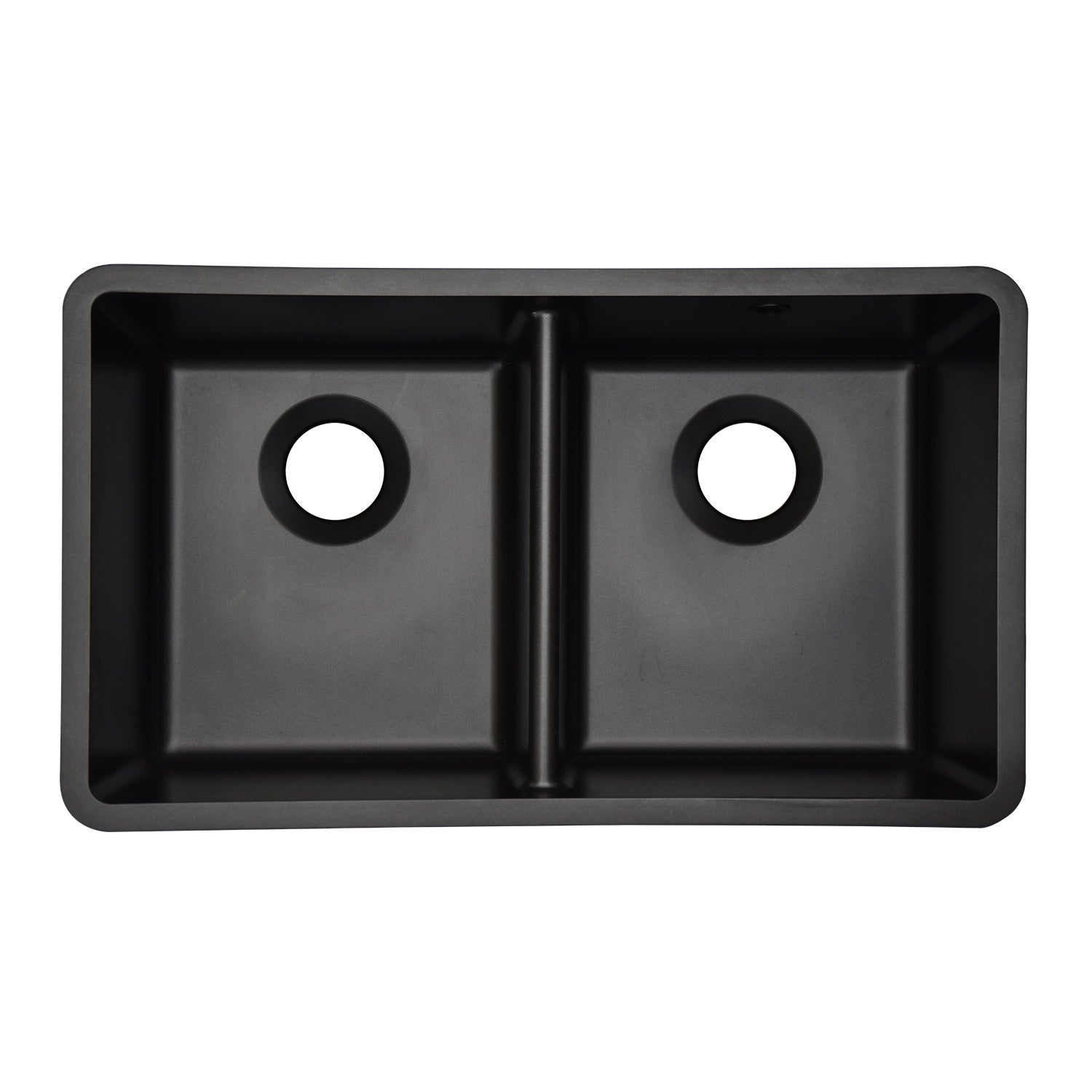 32-Inch Lexicon Platinum Quartz Composite Drop-in Undermount 50/50 Equal Double Bowl Black Kitchen Sink LP-5050-K-SO