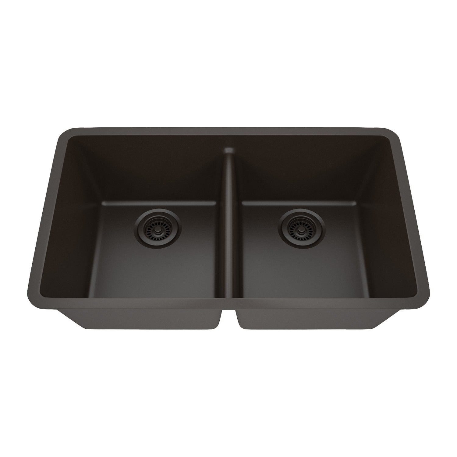 32-Inch Lexicon Platinum Quartz Composite Drop-in Undermount 50/50 Equal Double Bowl Mocha Kitchen Sink LP-5050-M-SO