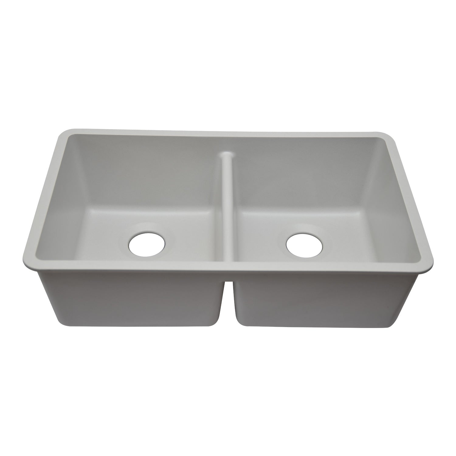 32-Inch Lexicon Platinum Quartz Composite Drop-in Undermount 50/50 Equal Double Bowl White Kitchen Sink LP-5050-W-SO