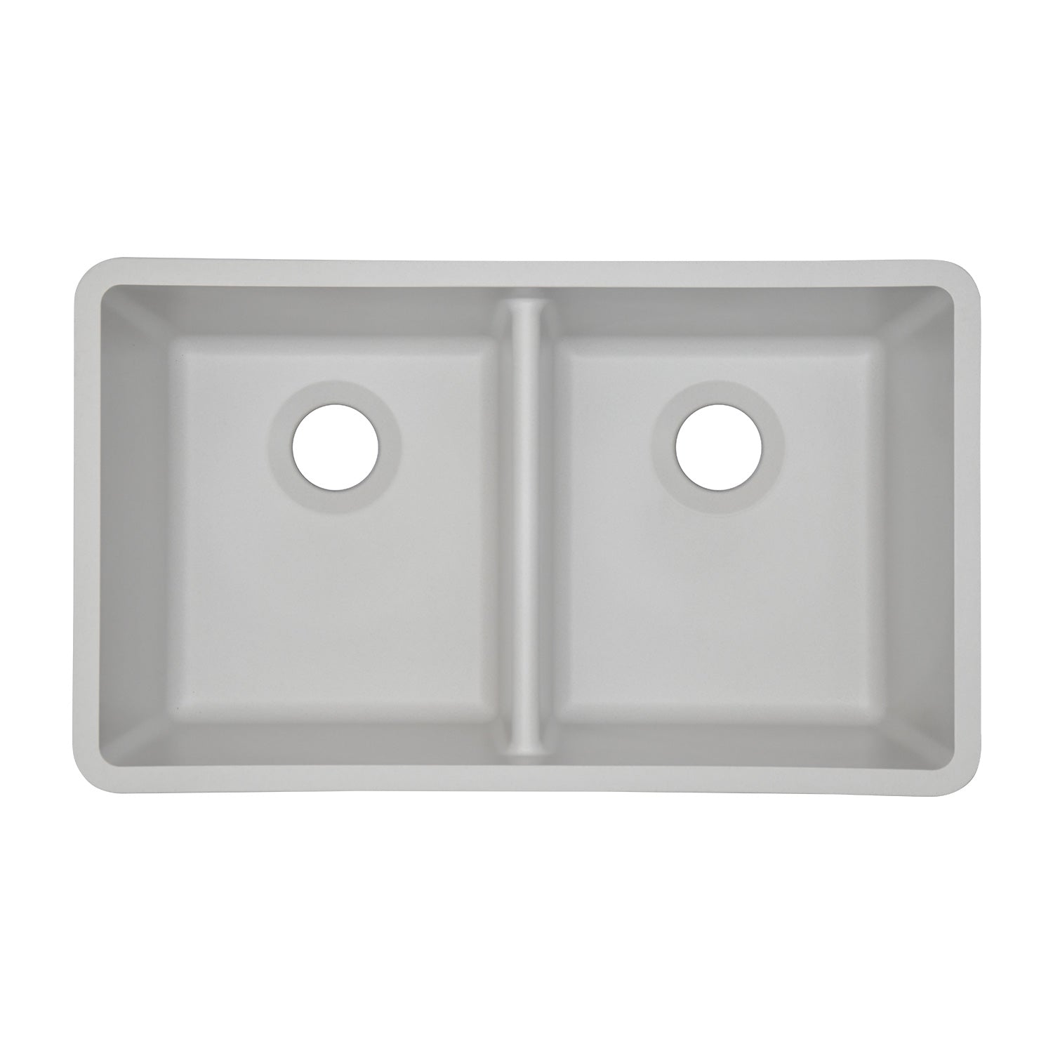 32-Inch Lexicon Platinum Quartz Composite Drop-in Undermount 50/50 Equal Double Bowl White Kitchen Sink LP-5050-W-SO