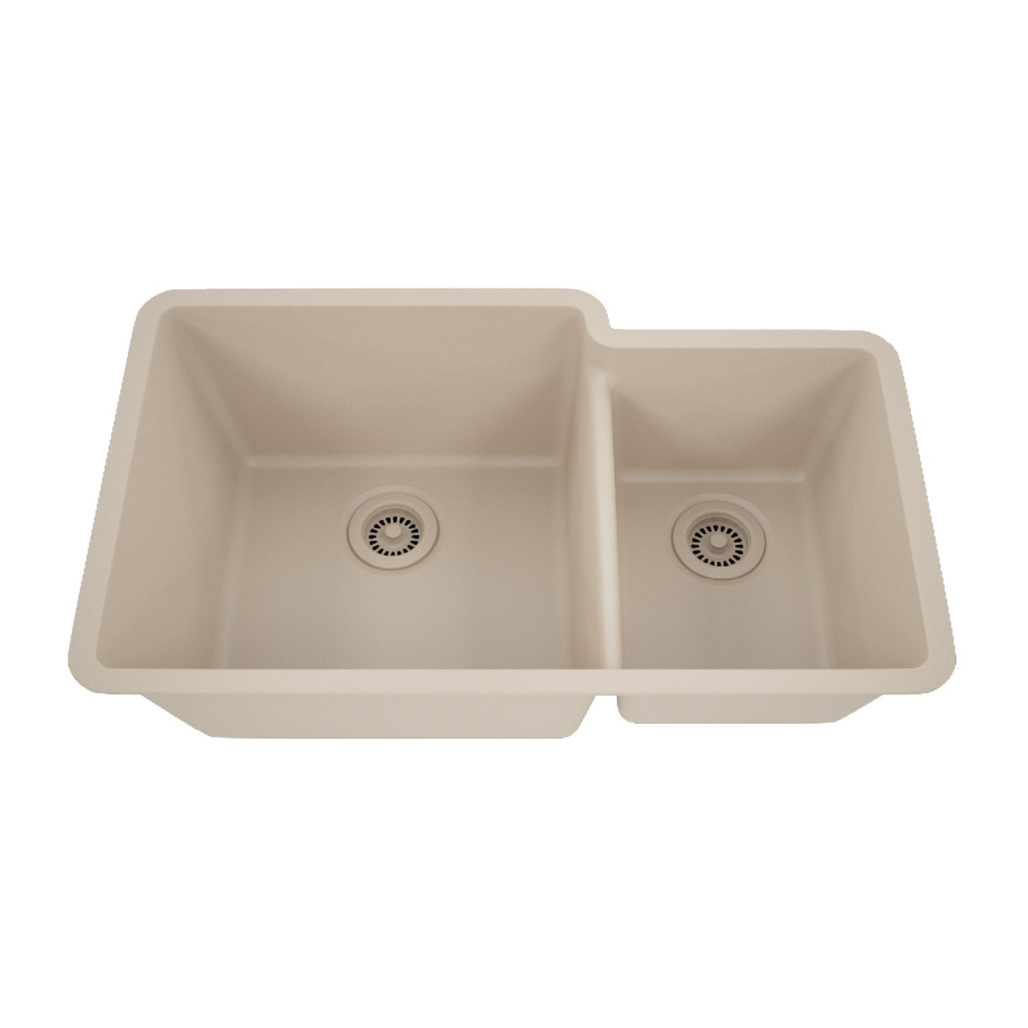 32-Inch Lexicon Platinum Quartz Composite Drop-in Undermount 60/40 Double Bowl Beige Kitchen Sink LP-6040-B-SO