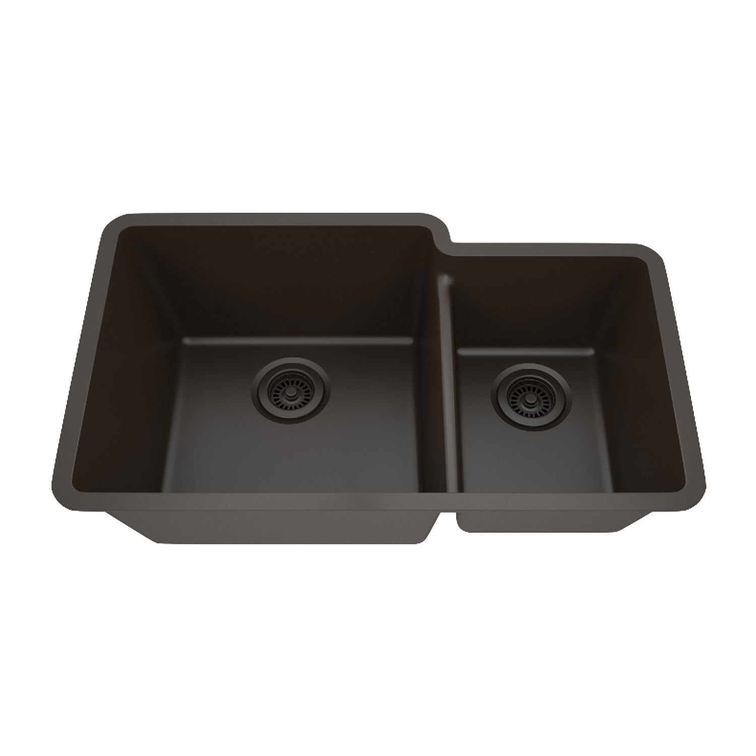 32-Inch Lexicon Platinum Quartz Composite Drop-in Undermount 60/40 Double Bowl Mocha Kitchen Sink LP-6040-M-SO