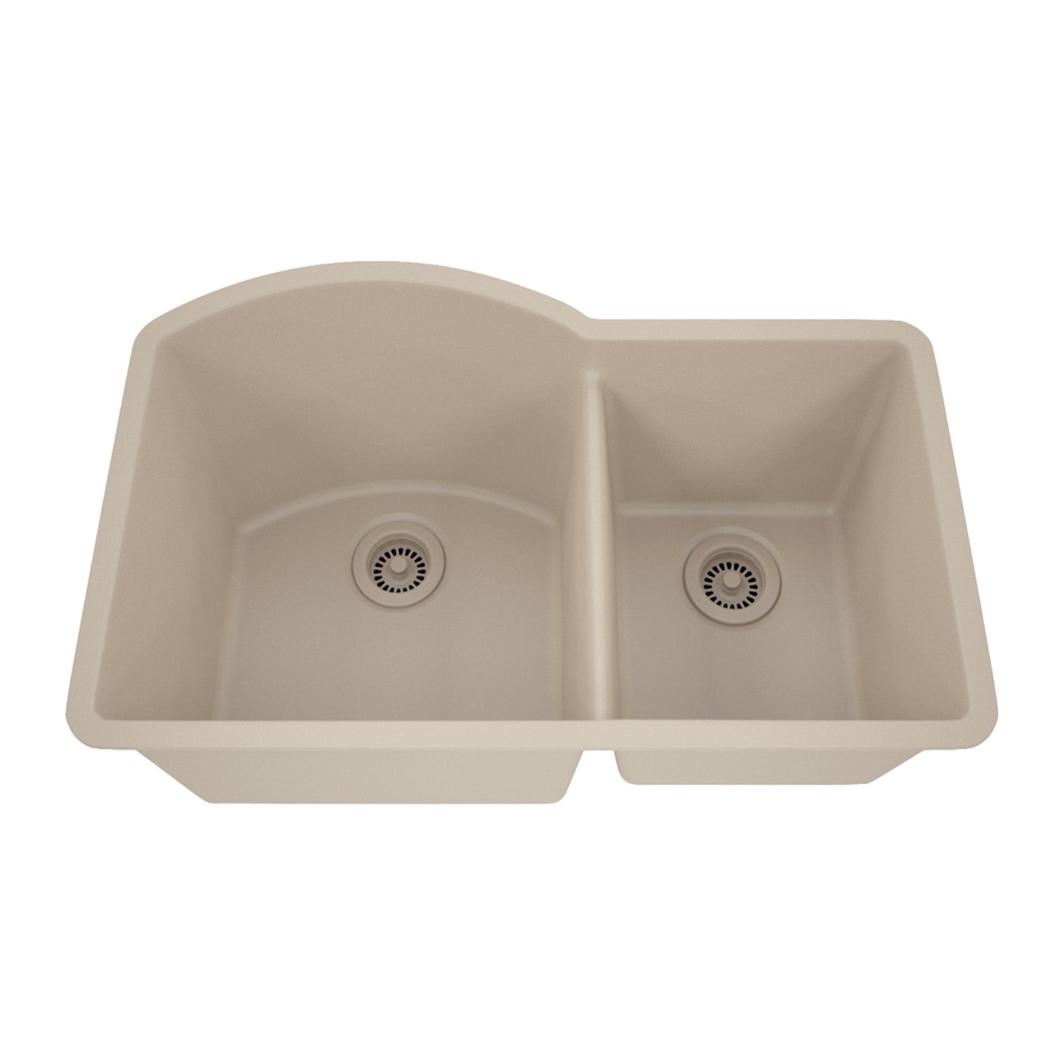 32-Inch Lexicon Platinum Quartz Composite Drop-in Undermount 70/30 Double Bowl Beige Kitchen Sink LP-7030-B-SO