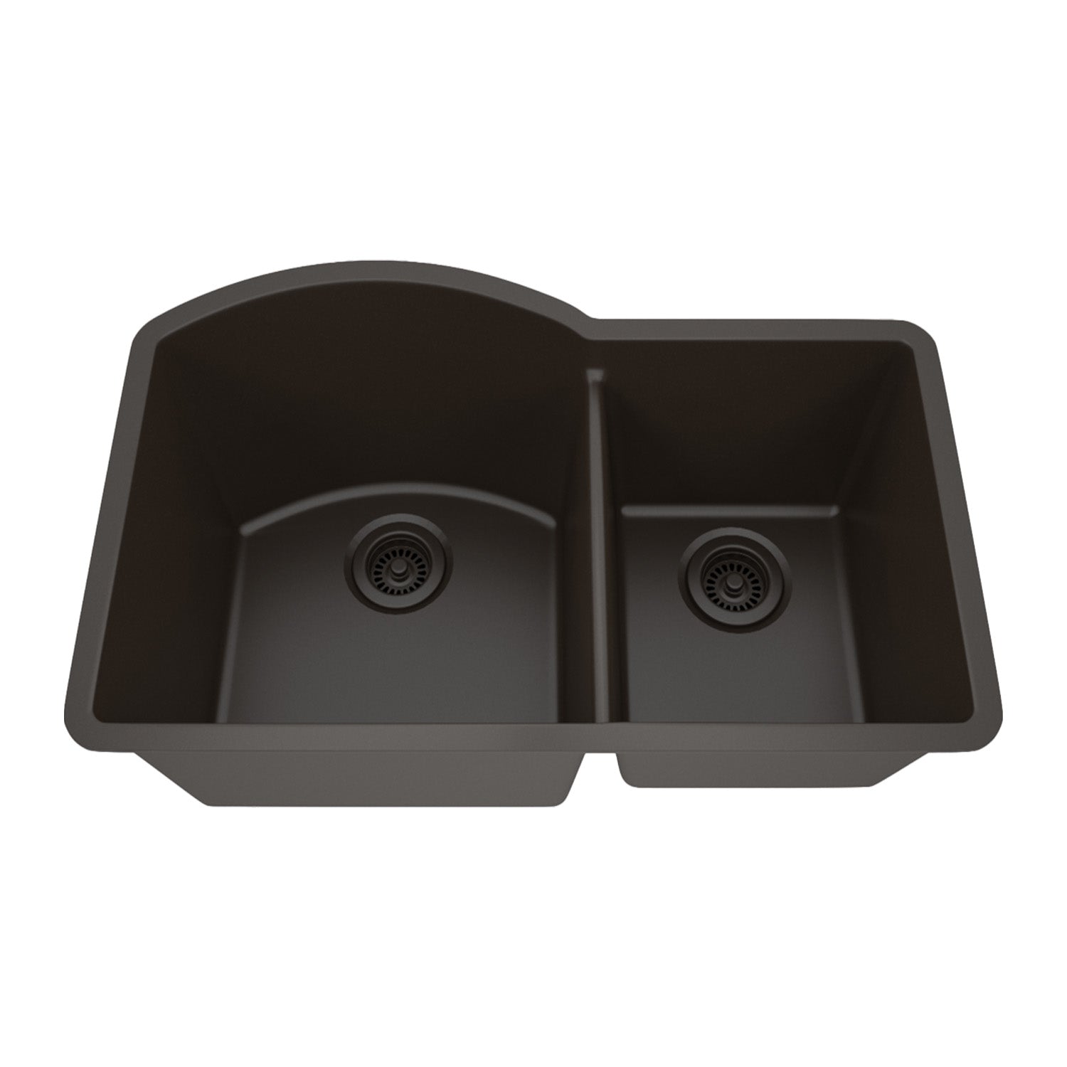 32-Inch Lexicon Platinum Quartz Composite Drop-in Undermount 70/30 Double Bowl Mocha Kitchen Sink LP-7030-M-SO