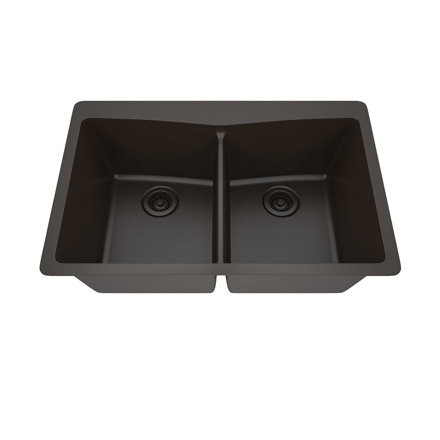 33-Inch Lexicon Platinum Quartz Composite Drop-in Undermount 50/50 Double Bowl Mocha Kitchen Sink LP-800TM-M-SO