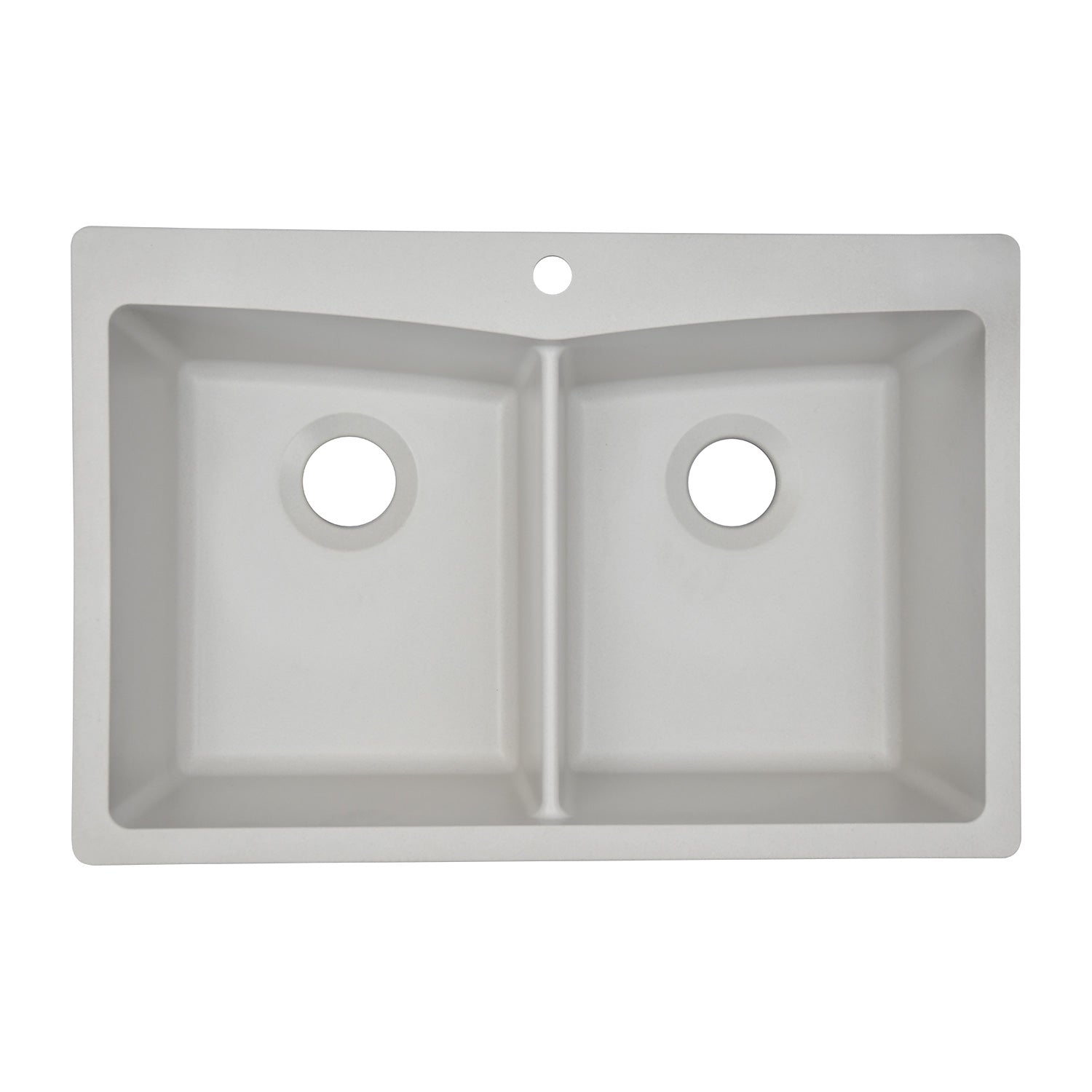 33-Inch Lexicon Platinum Quartz Composite Drop-in Undermount 50/50 Double Bowl White Kitchen Sink LP-800TM-W-SO